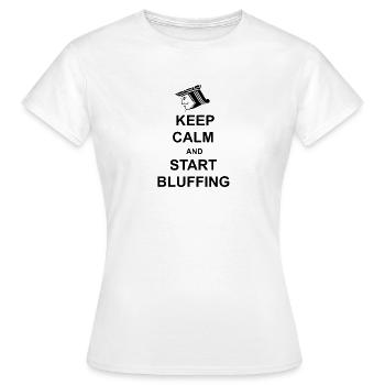 Poker Bluffing cool drôles De Proverbes Casino Cadeau - T-shirt Femme - blanc - Devant - AI Model Female 172 dark (172cm)