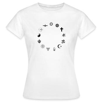 Religion - T-shirt Femme - blanc - Devant - AI Model Female 172 dark (172cm)
