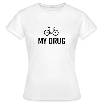 Vélo disant - T-shirt Femme - blanc - Devant - AI Model Female 172 dark (172cm)