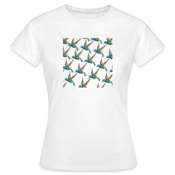 Humming Bird Pattern Bird Lovers Gift Design - Women's T-Shirt - white - Front - AI Model Female 172 dark (172cm)