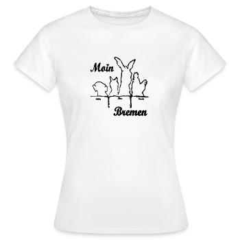 Moin de Brême avec les musiciens de la ville - T-shirt Femme - blanc - Devant - AI Model Female 172 dark (172cm)