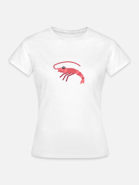 rosa rote Garnele - Frauen T-Shirt - Weiß