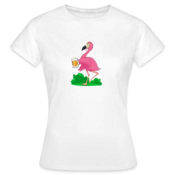 Le flamant ivrogne - T-shirt Femme - blanc - Devant - AI Model Female 172 dark (172cm)