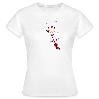 Einhorn Hasser Hass Jäger Jagd Blutspritzer Witz - Frauen T-Shirt - Weiß - Vorne - AI Model Female 172 dark (172cm)