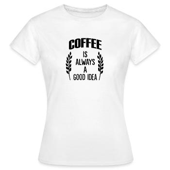 Café grain de café - T-shirt Femme - blanc - Devant - AI Model Female 172 dark (172cm)