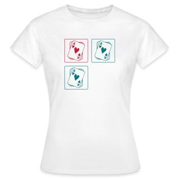 Cartes de poker - T-shirt Femme - blanc - Devant - AI Model Female 172 dark (172cm)
