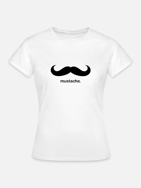 Mustache Schnurrbart - Frauen T-Shirt - Weiß