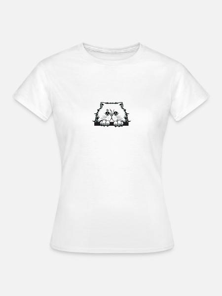 Katze Katzen Katzengesicht - Frauen T-Shirt - Weiß