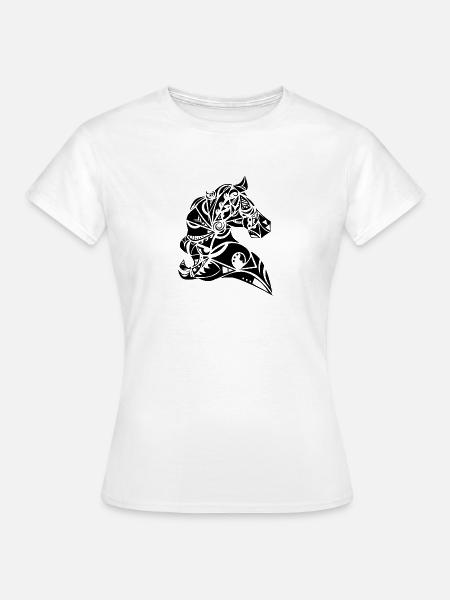 Maori Pferd Schwarz - Frauen T-Shirt - Weiß