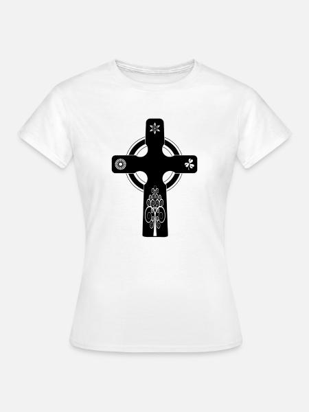 keltisches Kreuzgeschenk - Frauen T-Shirt - Weiß