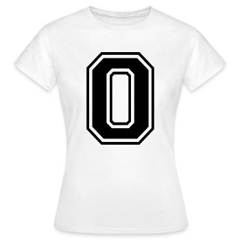Lettre O Équipe Foot baseball basket université - T-shirt Femme - blanc - Devant - AI Model Female 172 dark (172cm)