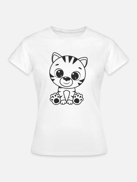Süße Katze - Frauen T-Shirt - Weiß