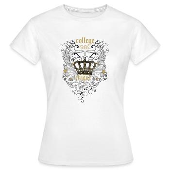 College - Frauen T-Shirt - Weiß - Vorne - AI Model Female 172 dark (172cm)