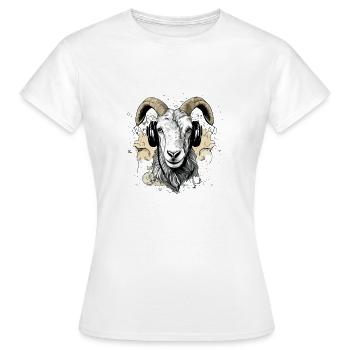 Goa, die audiophile Ziege - Frauen T-Shirt - Weiß - Vorne - AI Model Female 172 dark (172cm)