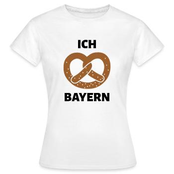 J’aime la Bavière - T-shirt Femme - blanc - Devant - AI Model Female 172 dark (172cm)