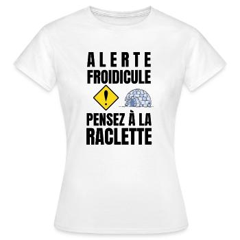 alerte froidicule - T-shirt Femme - blanc - Devant - AI Model Female 172 dark (172cm)