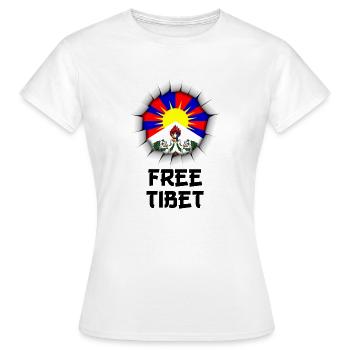 free tibet - Women's T-Shirt - white - Front - AI Model Female 172 dark (172cm)