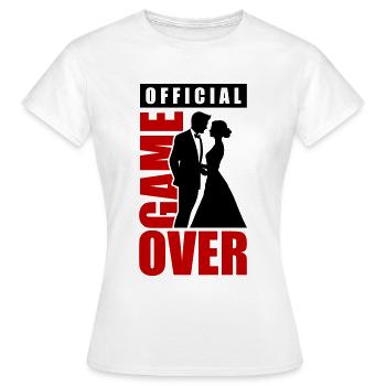 Hochzeitspaar Game Over Brautpaar Jga - Frauen T-Shirt - Weiß - Vorne - AI Model Female 172 dark (172cm)