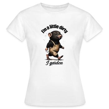 Je suis un peu sale, je jardine – Süßer Maulwurf - T-shirt Femme - blanc - Devant - AI Model Female 172 dark (172cm)