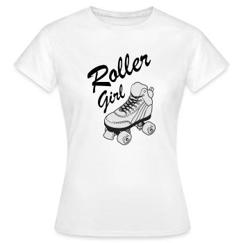Roller Girl Retro Vintage 80er Jahre Skates - Frauen T-Shirt - Weiß - Vorne - AI Model Female 172 dark (172cm)