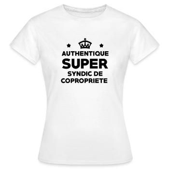 Immobilier / Appartement / Maison / Syndic - T-shirt Femme - blanc - Devant - AI Model Female 172 dark (172cm)