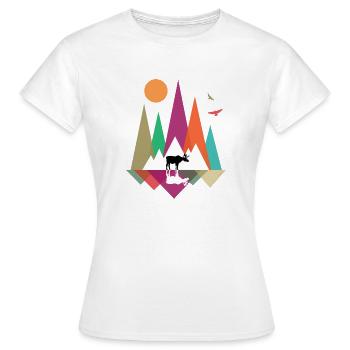 Hipster Mountains & Moose - T-shirt Femme - blanc - Devant - AI Model Female 172 dark (172cm)