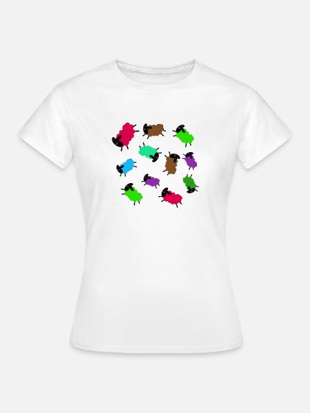 schafe,schaf,illustration,comic,mäh - Frauen T-Shirt - Weiß