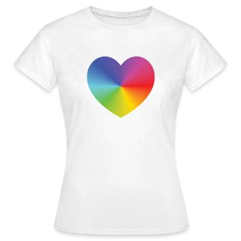 Rainbow Heart - Frauen T-Shirt - Weiß - Vorne - AI Model Female 172 dark (172cm)