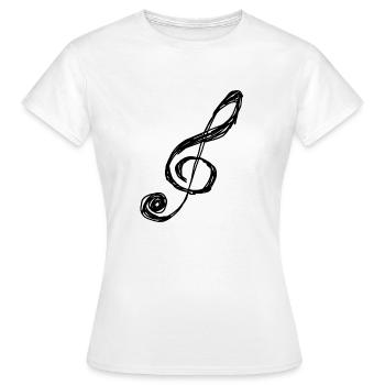 Clé de sol - T-shirt Femme - blanc - Devant - AI Model Female 172 dark (172cm)