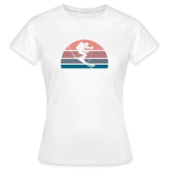 Skitour-Downhill - Frauen T-Shirt - Weiß - Vorne - AI Model Female 172 dark (172cm)