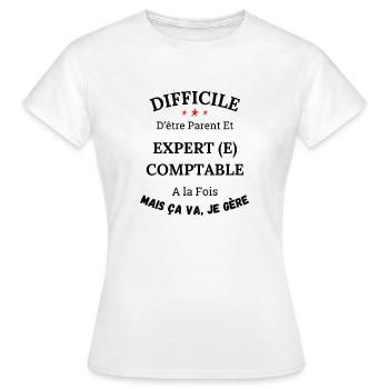 Es ist schwer, ein Elternteil und ein Buchhalter zu sein - Frauen T-Shirt - Weiß - Vorne - AI Model Female 172 dark (172cm)