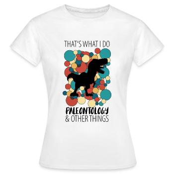 Paléontologie Dinosaures - T-shirt Femme - blanc - Devant - AI Model Female 172 dark (172cm)