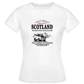Schottland - Scotland - Jeep - Frauen T-Shirt - Weiß - Vorne - AI Model Female 172 dark (172cm)