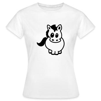 Épaisseur Poney - Line - T-shirt Femme - blanc - Devant - AI Model Female 172 dark (172cm)