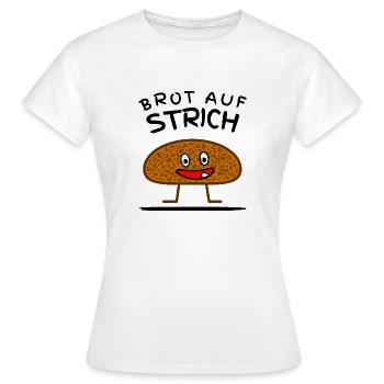 BROT AUF STRICH - Frauen T-Shirt - Weiß - Vorne - AI Model Female 172 dark (172cm)