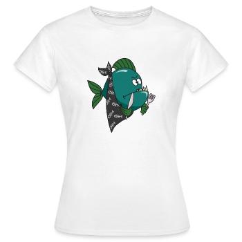 Piranha - T-shirt Femme - blanc - Devant - AI Model Female 172 dark (172cm)
