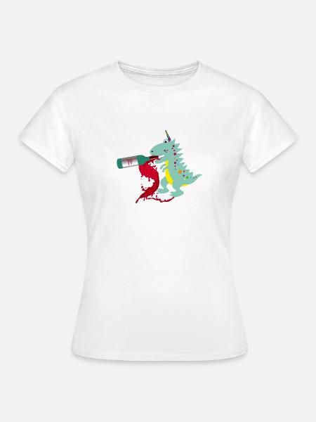 vino dino,wein,dinosaurier,vino - Frauen T-Shirt - Weiß