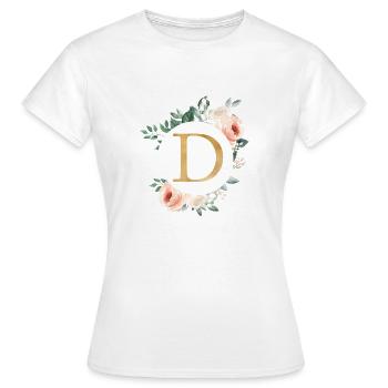 D Monogram Green, Pastel, Wreath - Women's T-Shirt - white - Front - AI Model Female 172 dark (172cm)