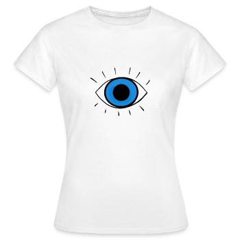 Oeil, symbole de protection, amulette, sagesse et force - T-shirt Femme - blanc - Devant - AI Model Female 172 dark (172cm)