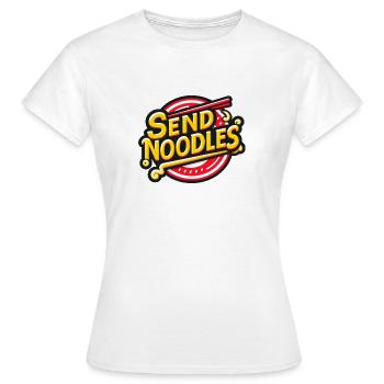 Send Noodles / Sende Nudeln - Women's T-Shirt - white - Front - AI Model Female 172 dark (172cm)