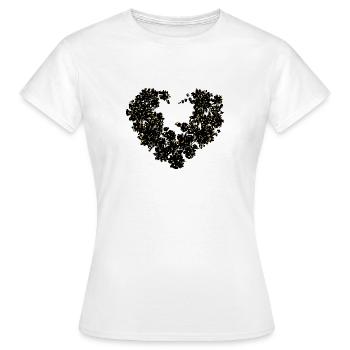 Cœur avec or, or, cœur d’or - T-shirt Femme - blanc - Devant - AI Model Female 172 dark (172cm)