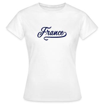 France - T-shirt Femme - blanc - Devant - AI Model Female 172 dark (172cm)