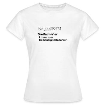 Lizenz Mofa - Frauen T-Shirt - Weiß - Vorne - AI Model Female 172 dark (172cm)