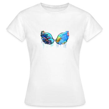 ailes d’ange, ailes, aquarelle, colorée, ailes d’ange - T-shirt Femme - blanc - Devant - AI Model Female 172 dark (172cm)