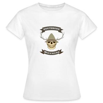 Bavaria, Bavaria, Deer, Antlers, Skull - Women's T-Shirt - white - Front - AI Model Female 172 dark (172cm)