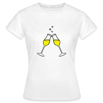 , célébration 2 col - T-shirt Femme - blanc - Devant - AI Model Female 172 dark (172cm)