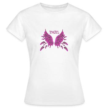 engel,pink,federn,angelwings,Flügel - Frauen T-Shirt - Weiß - Vorne - AI Model Female 172 dark (172cm)
