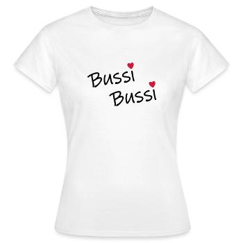 Bussi Bussi - Frauen T-Shirt - Weiß - Vorne - AI Model Female 172 dark (172cm)