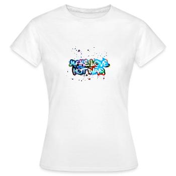 faire l’amour pas la guerre, typo rose, guerre, graffiti - T-shirt Femme - blanc - Devant - AI Model Female 172 dark (172cm)