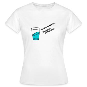 Glas halb voll auf Kreuzfahrt - Frauen T-Shirt - Weiß - Vorne - AI Model Female 172 dark (172cm)